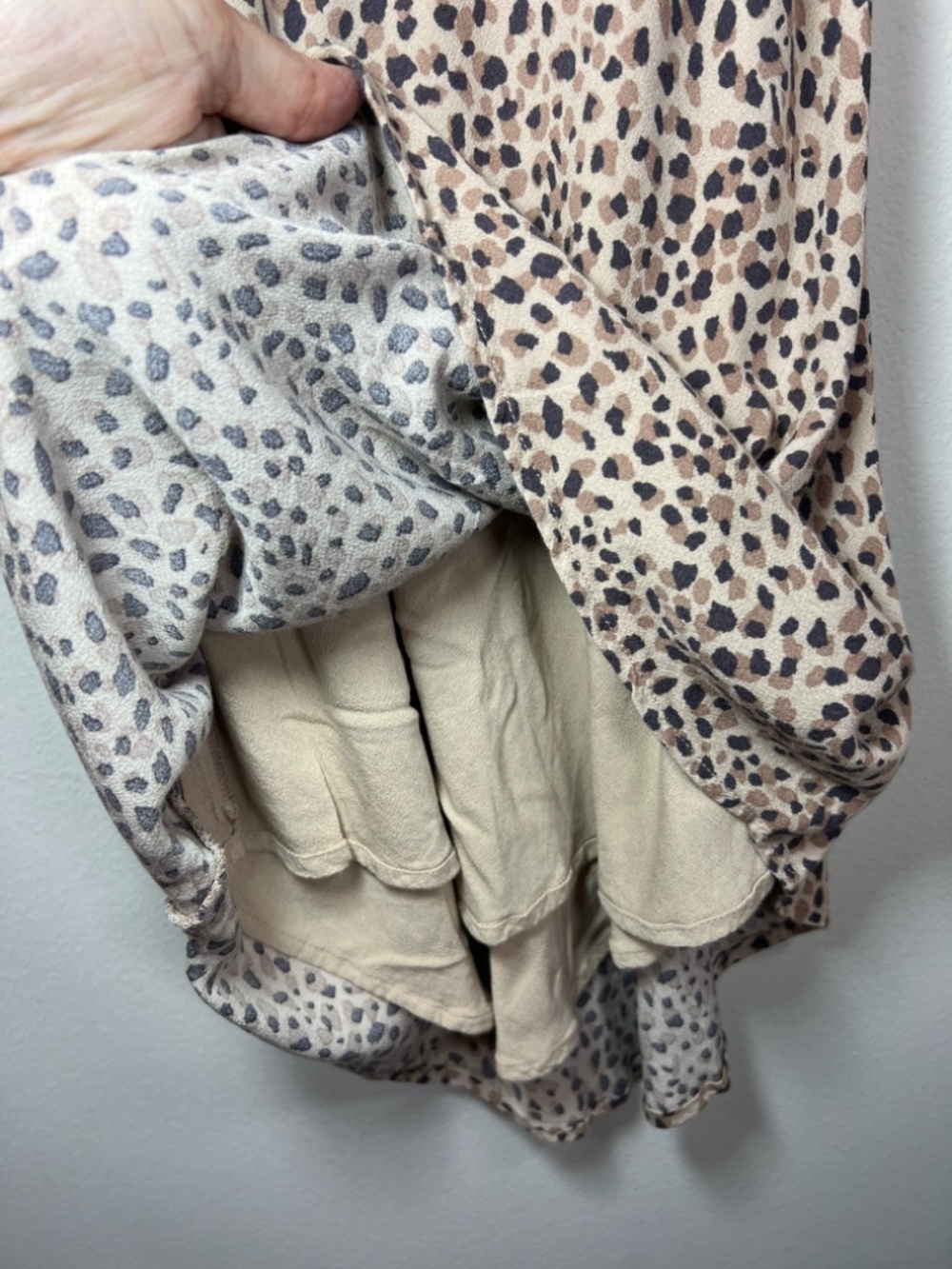 Abercrombie & Fitch Leopard Print Mini Slip Dress Brown Tan Lined Adjustable XS - Picture 6 of 13